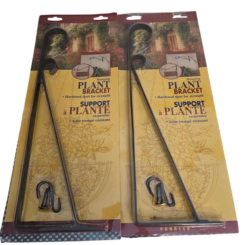 Brand New Panacea 12" Hardened Steel Hanging Plant Brackets (Set of 2)